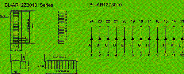 led bar graph | 12 segment Package diagram 