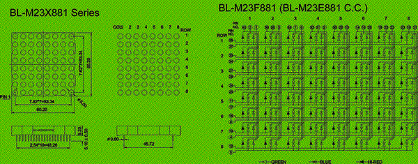 dot matrix led | optoelectronic devices Package diagram 